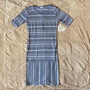 LuLaRoe Julia Blue Striped Dress